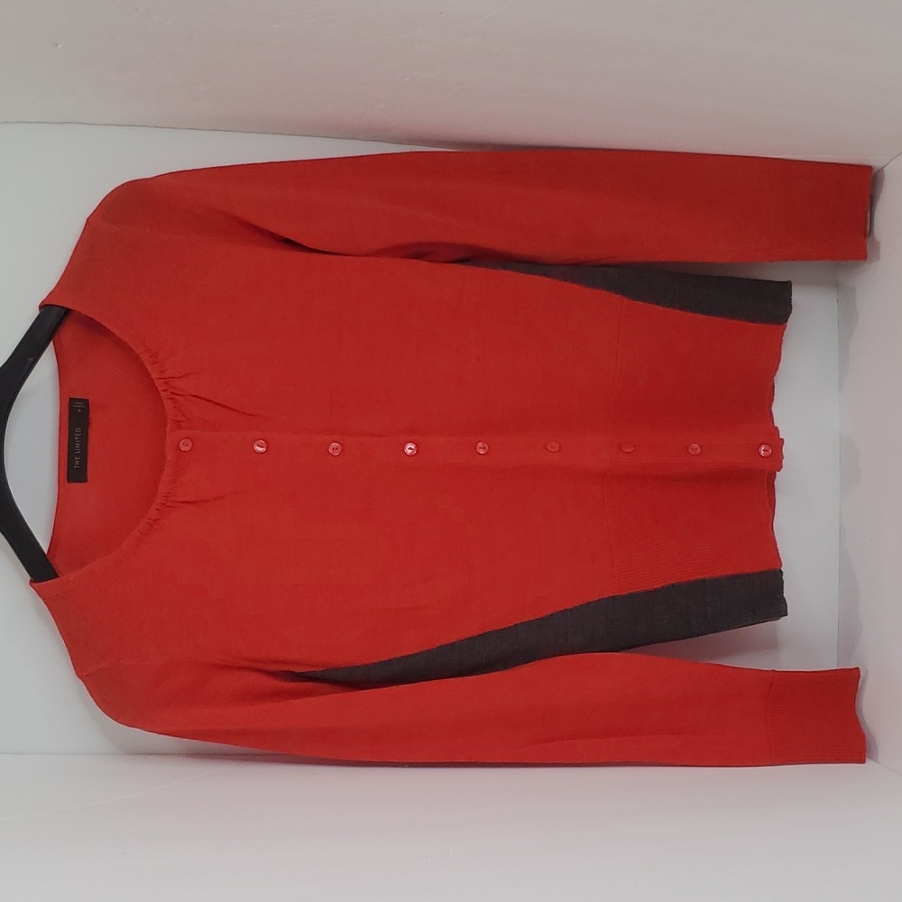 The Limited Women Cardigan, Size Medium, Color: Red and gray